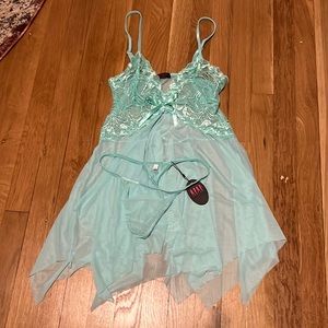 Turquoise chemise indie set